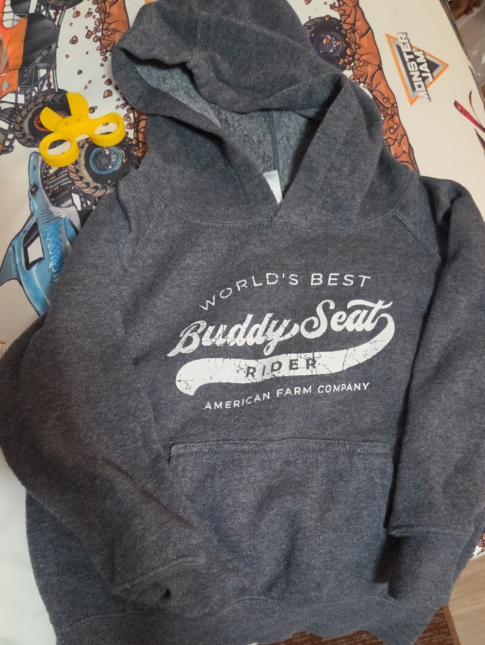 Kids' Gray Hoodie - Buddy Seat Graphic